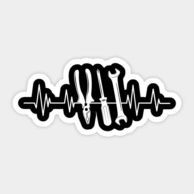 Mechanic heartbeat lover Diesel Mechanic birthday gift Automotive Sticker by mezy